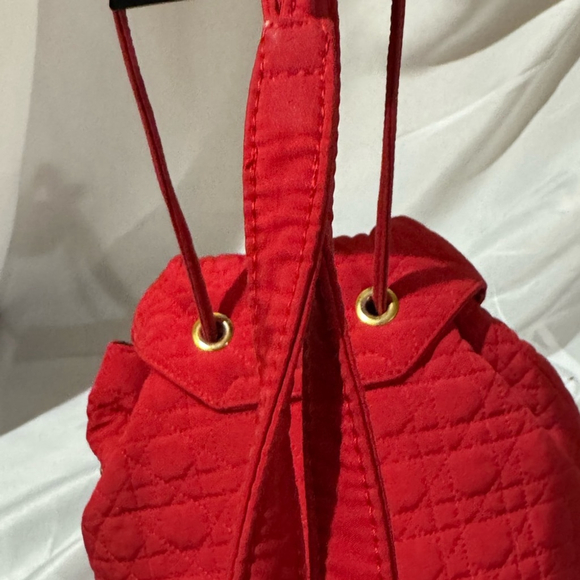 Christian Dior Women's Red Cannage Nylon Mini Drawstring Backpack - Picture 6 of 16